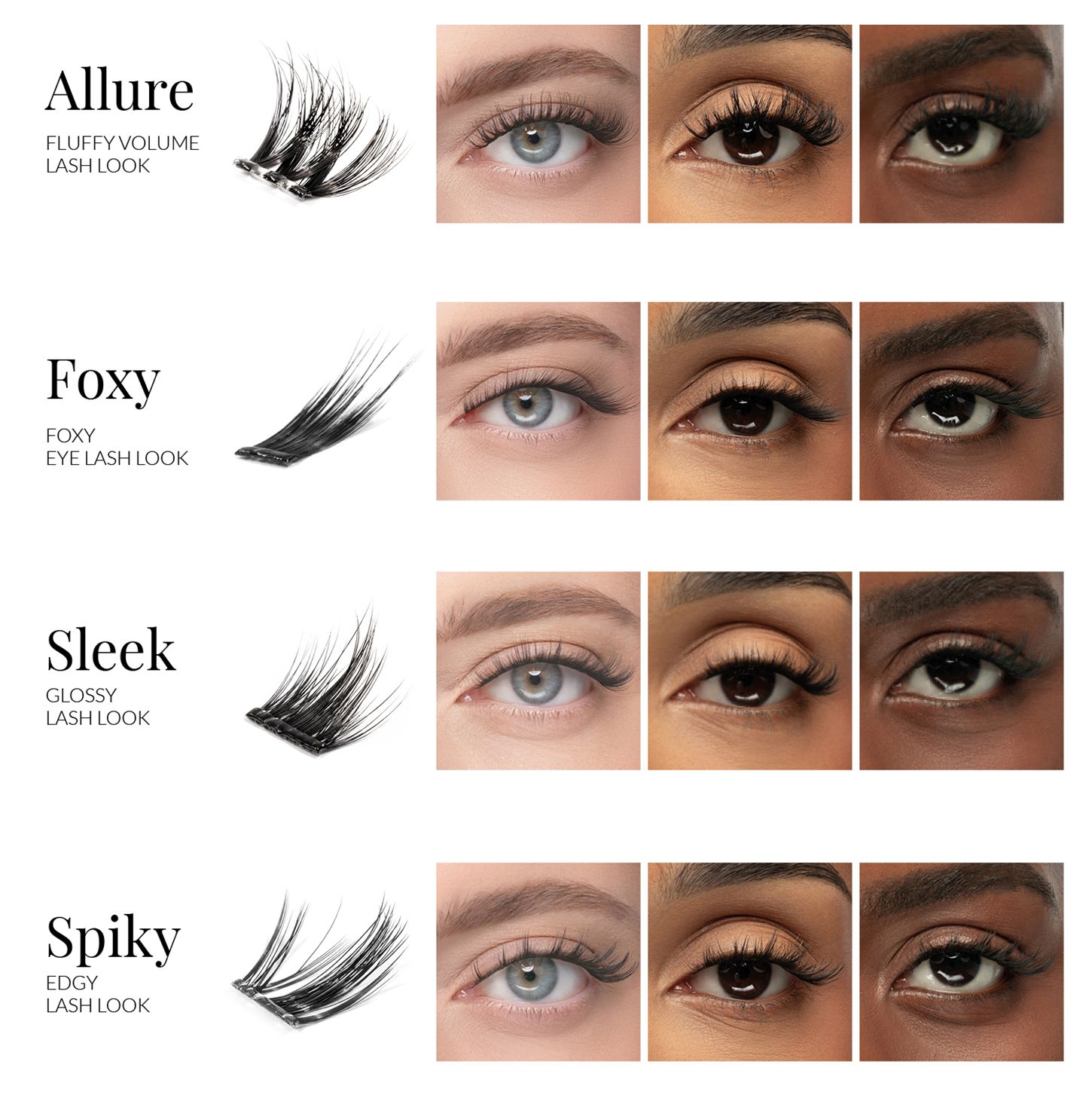 cluster lashes with transparent glue nanolash